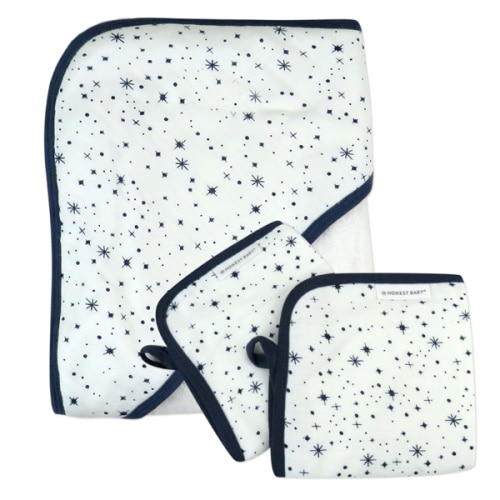 3-Piece Organic Cotton Hooded Towel Set, Tossed Skulls | Honest Baby Clothing