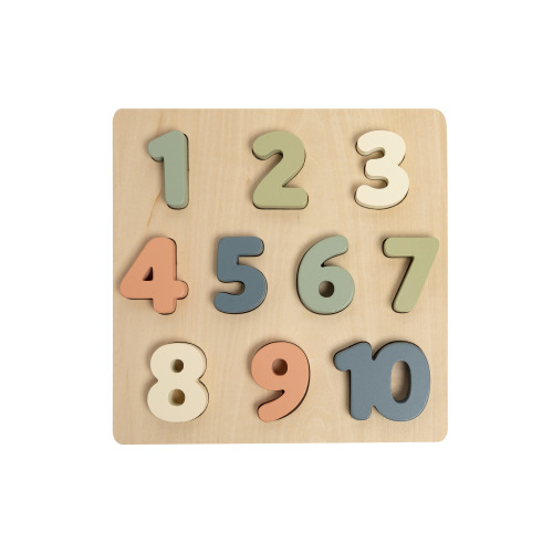 Pearhead Wooden Numbers Puzzle, Gender-Neutral Interactive Learning Toy, Nursery Accessory