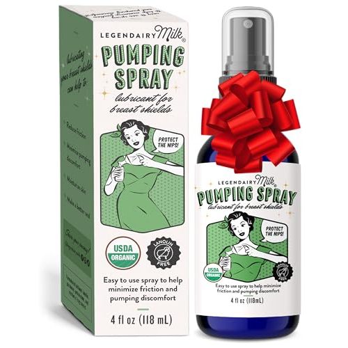 Legendairy Milk Pumping Spray 4 oz., Helps Sore Nipples & Clogged Ducts, Organic Lubricant for Breast Shields and Flanges, Vegan Breast Pump Spray, Natural & Lanolin-Free, Made in USA