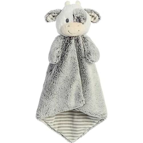 ebba Aurora® Snuggly Cuddlers Luvster™ Coby Cow Baby Stuffed Animal - Comforting Companion - Security and Sleep Aid - Gray 16 Inches