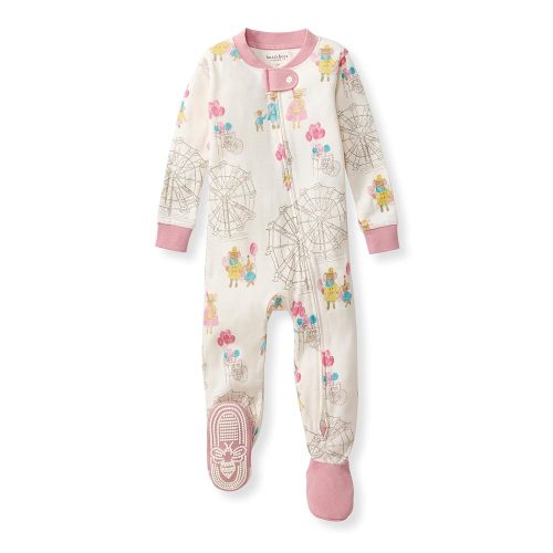 Burt's Bees Baby Girls' Snug Fit One-Piece Footed Non-Slip Sleeper Pajamas