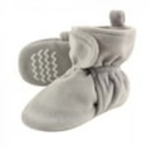 Hudson Baby Baby and Toddler Cozy Velour Booties, Heather Gray, 6-12 Months
