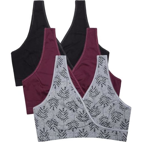 CAKYE 3 Pack Maternity Nursing Sleep Bra Breastfeeding Cotton Bralette
