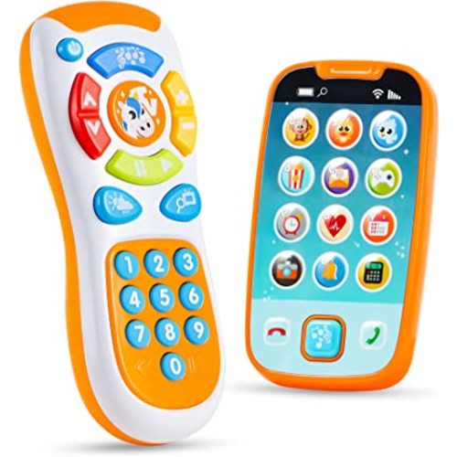 JOYIN Smartphone Toys for Baby, Remote Control Baby Phone with Music, Baby Learning Toy, Christmas Birthday Gifts for Baby, Infants, Kids, Boys and Girls, Holiday Stuffers Present