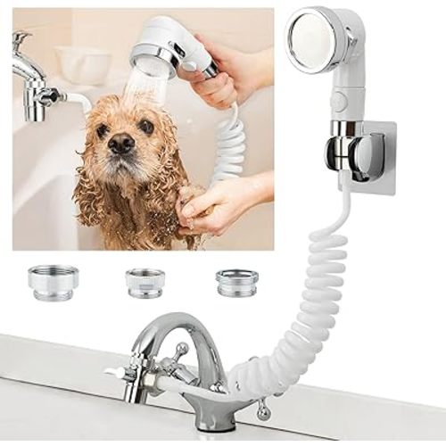 ZCONIEY Sink/Tub Faucet Sprayer Attachment, Shower Head Attaches to Tub Faucet, Bathing Hose Shower Set for Laundry Bathroom Kitchen