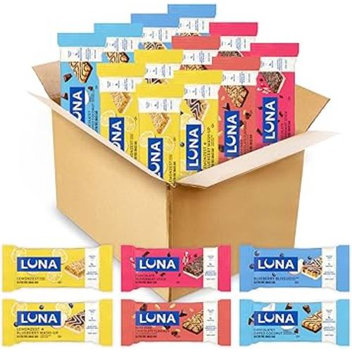 LUNA Bar - Variety Pack - 6 Flavors - Gluten Free Snack Bars - Non-GMO - Protein Bars - Made with Organic Oats (12 Pack)