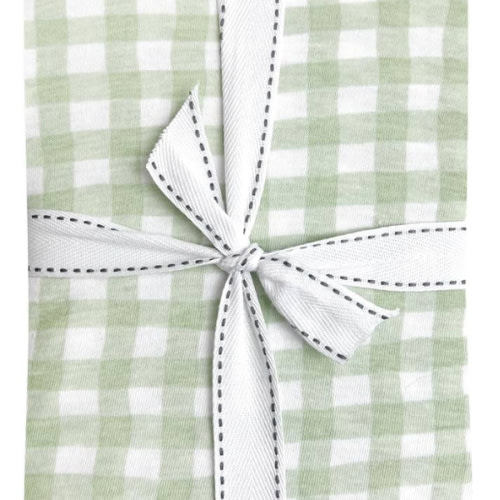 Frankie Fitted Crib Sheet 100% Organic Cotton for Baby & Toddler Mattress, Breathable for Boys & Girls, Sage Check, One Size