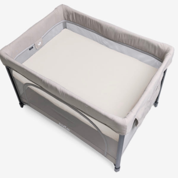 Joie Sesame LX Playard Sheets - Dove + Silver Cloud