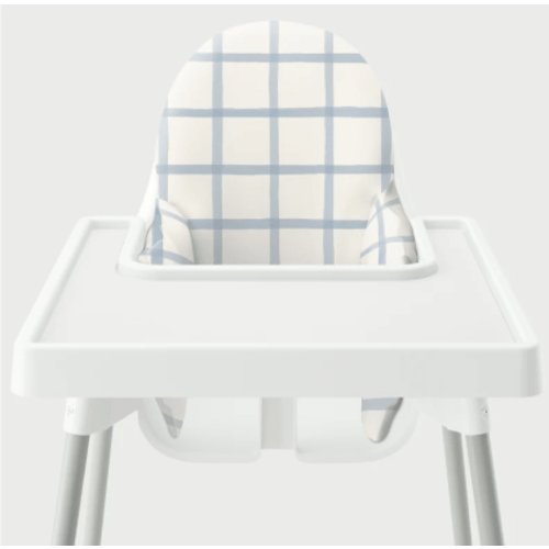 Highchair Cushion Cover - Soft Blue Window Pane – Yeah Baby Goods