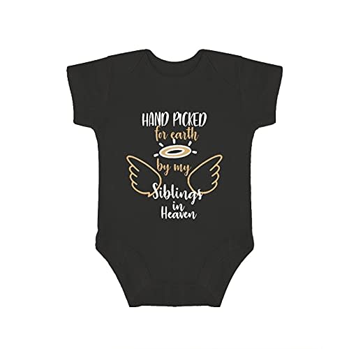 FoDuoDuo Hand Picked for Earth by My Siblings in Heavens Cotton Baby Bodysuit Cute Onesies Infant Baby Romper, 3months,White