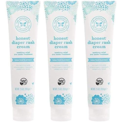 Honest Diaper Rash Cream, 2.5 Ounce (3 Bottles)
