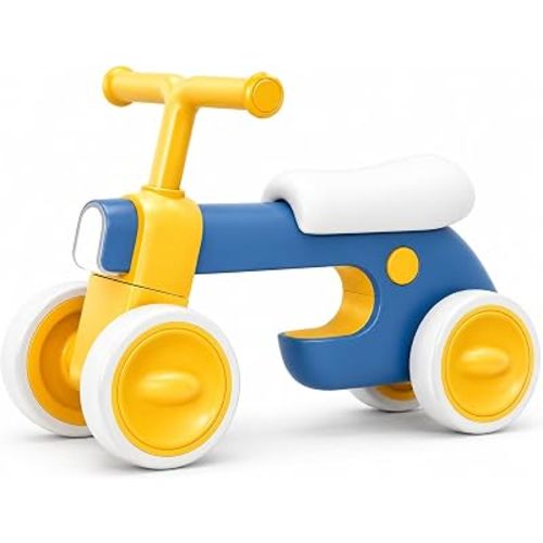 Henry & Colin First Balance Bike for 1 Year Old, 4 Wheel Toddler Bike with Fun Lights & Music, Soft Seat, No-Pedal Ride On Toy, 1st Birthday Gift for Boys & Girls Ages (12–36 Months)