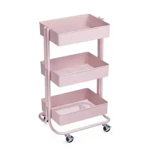 Lexington 3-Tier Rolling Cart by Simply Tidy®, Color: Matte Blush | Michaels