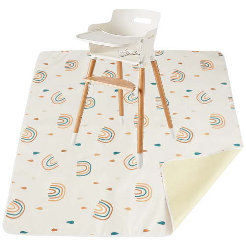 Hvxrjkn Rainbow Polyester Outdoor Baby Splat Floor Mat, 43×43in, Waterproof