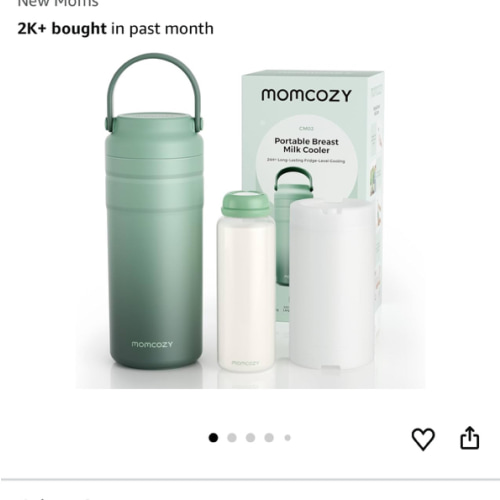 Momcozy Portable Breast Milk Cooler for Travel, 24H Ice-Free Cooling Breastmilk Storage Bottles Container, 12oz Leak Proof Outdoor Small Freezer, Baby Breastfeeding Essential Gift for New Moms