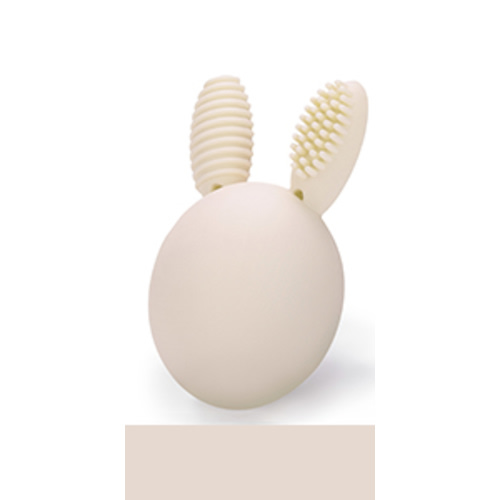 Teether Baby Teething Toy Rabbit Egg Rattle Toy Teething Pain Relief for Babies Boys Girls - Cream