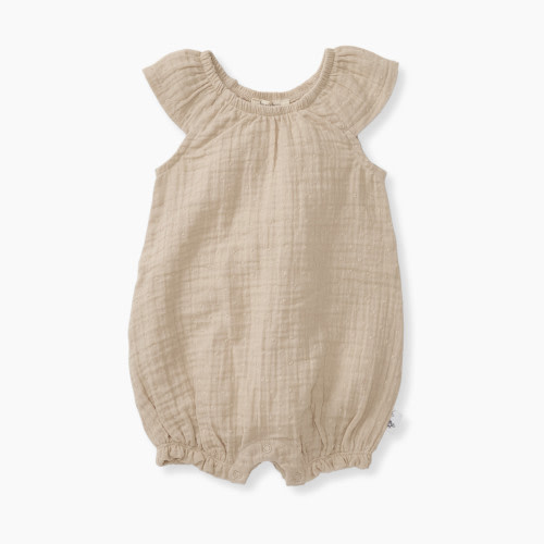 Burt's Bees Baby Organic Cotton Dotted Muslin Bubble - Fossil Muslin, Newborn