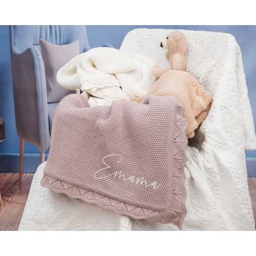 Custom Embroidered Name Knit Blanket,Baby Name Blanket,Name Blanket for Girl,Baby Name Blanket,Baby Shower Gift,Keepsake Gift for Baby