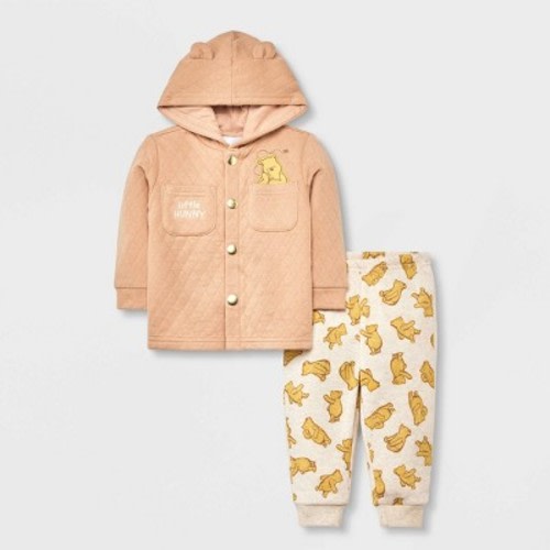 Baby Girls' Disney Winnie the Pooh Top and Bottom Set - Brown 18M