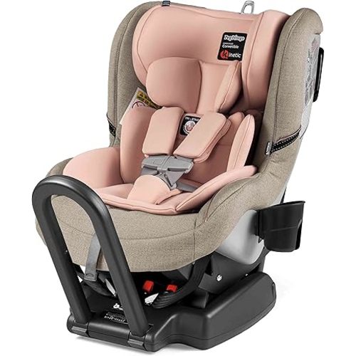 Peg Perego Primo Viaggio Convertible Kinetic - Reversible Car Seat - Rear Facing for Children 5 to 45 lbs and Forward Facing for Children 22 to 65 lbs - Made in Italy - Mon Amour (Beige & Pink)