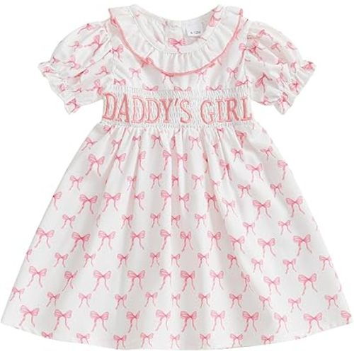 Girls 4th of July Outfit Toddler Girl Bow Doll Collar Princess Dress Kids Fourth of July Dresses Patriotic Clothes