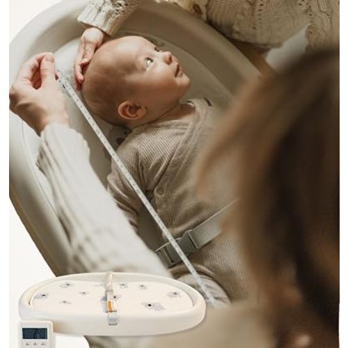Cuddobaby Baby Changing Pad 4-in-1 |Weight & Height Growth Monitor| with Thermometer, Integrated Tape, Wipe Clean Cover, Portable Scale for Newborn, Toddler & Adult - Table, Dresser, Bed - Vanilla