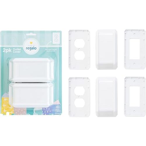 Home Safety White Outlet Cover Box, Award-Winning Brand, Child Safety, Includes Cover for Outlet or Light Switch, White
