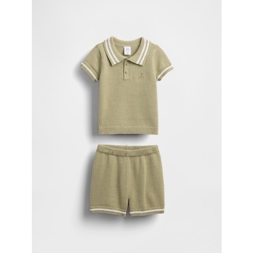 Baby Sweater Polo Outfit Set