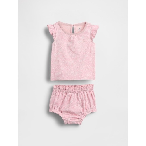 Baby Floral Ruffle Outfit Set