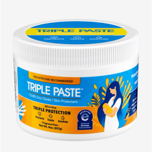 Triple Paste Diaper Rash Cream for Baby - 8 Oz Tub - Zinc Oxide Ointment Treats, Soothes and Prevents Diaper Rash - Pediatrician-Recommended Hypoallergenic Formula with Soothing Botanicals