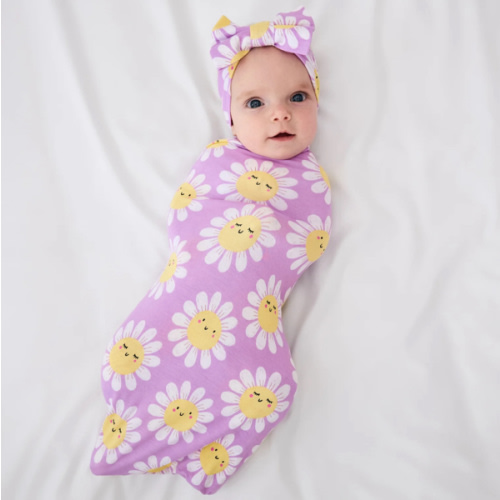 Flower Power Swaddle & Luxe Bow Headband Set – Little Sleepies