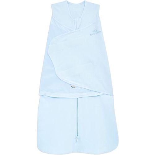 HALO 100% Cotton Sleepsack Swaddle, 3-Way Adjustable Wearable Blanket, TOG 1.5, Baby Blue, Small, 3-6 Months