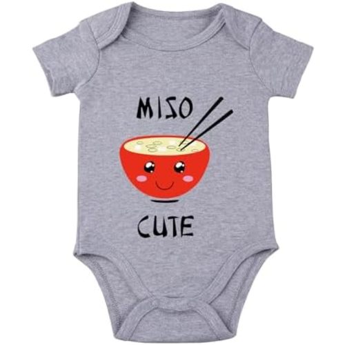 listery Funny Baby Clothes Miso Cute Bodysuit Miso Cute Infant Baby Anime Newborn Unisex Romper