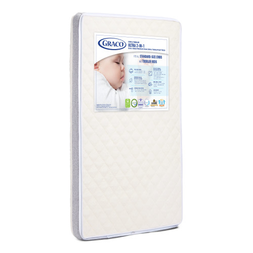 Graco Ultra Premium Standard Size 2-in-1 Crib and Toddler Foam Mattress Bed