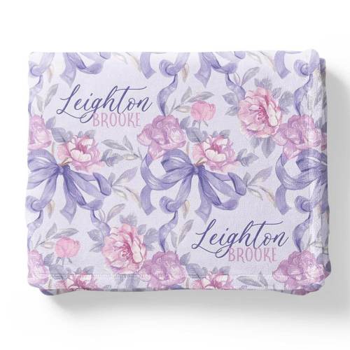 Leighton's Lavender Personalized Kids Blanket