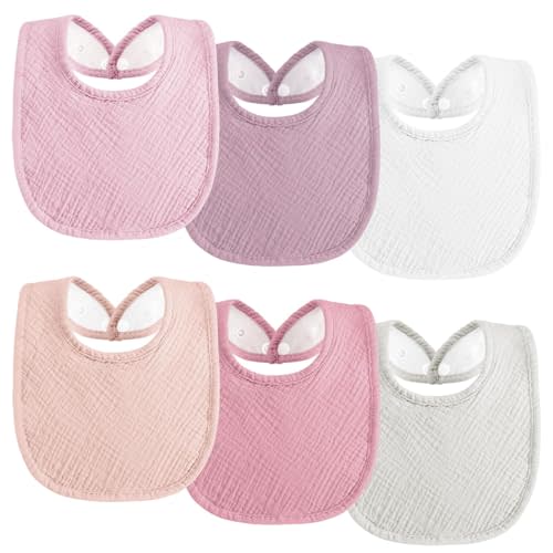 Kewlife gift Muslin Baby Bibs 6-Pack Baby Drool Bandana Bibs for Baby Girls Boys Infant Newborn Toddler Drooling and Teething