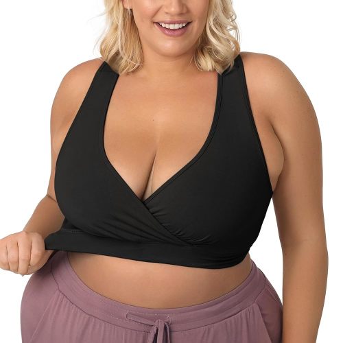 Kindred Bravely French Terry Nursing Bra for Breastfeeding and Sleep, Racerback Crossover, Soft and Stretchy Maternity Bra