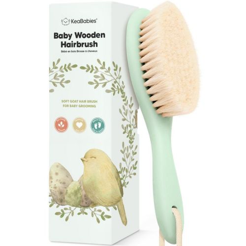 Keababies Baby Hair Brush, Oval Cradle Cap Brush, Soft Baby Brush For Infant, Newborn Hairbrush For Girls, Boys, Baby Scalp Brush (oval, Vanilla)