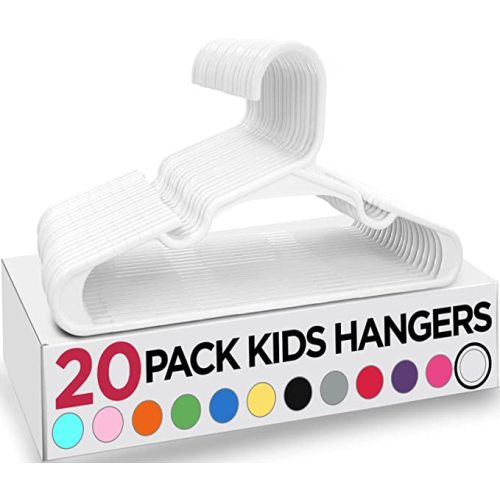 Utopia Home 20 Pack Kids Hangers - 11.5 Inch Plastic Baby Hangers for Closet - Childrens Hangers for Clothes & Infant Hangers for Closet - Ideal for Everyday Standard Use (White) - Pack of 20