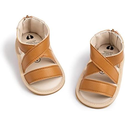 Babelvit Infant Baby Girl Boy Sandals Comfort Premium Summer Outdoor Casual Beach Shoes with Flower Bowknot Anti Slip Rubber Sole Newborn Toddler Prewalker First Walking Shoes