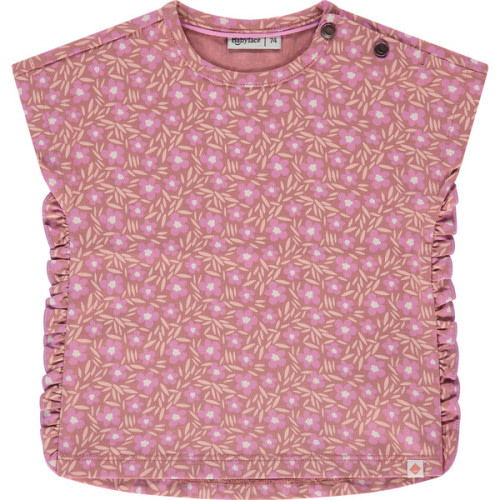Ruffle Floral T-Shirt, Rose - Babyface | Maisonette