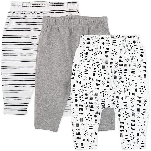 HonestBaby Multipack Harem Pants Roomy Fit Pull on Bottoms 100% Organic Cotton for Infant Baby Boys, Girls, Unisex