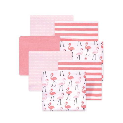 Little Treasure Hudson Baby Girls Cotton Poly Flannel Receiving Blankets Multipack, Pink Flamingos, 30x30 Inches