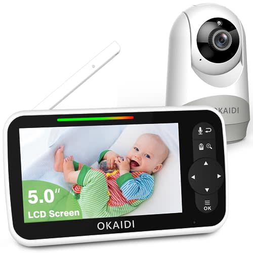 TakTark BM801 Baby Monitor With Camera And Audio, 4.3 Video Baby Monitors, Night Vision, 2 Way Audio, Remote Pan-Tilt Camera, Room Temperature, Vox