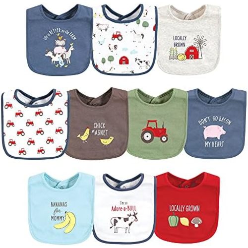 Hudson Baby Unisex BabyCotton Bibs