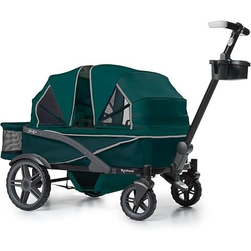 Anthem2 2-Seat All-Terrain Wagon Stroller with Easy Push and Pull, Removable XL Canopies, and Sturdy, Safe Folding for Storage and Transport,Sea Moss