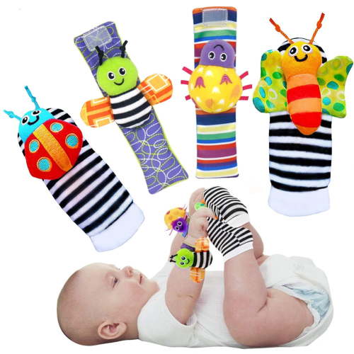 VONTER Foot Finder Socks & Wrist Rattles - Newborn Toys for Baby Boy or Girl - Brain Development Infant Toys - Hand and Foot Rattles Suitable for 0-3, 3-6, 6-12 Months Babies