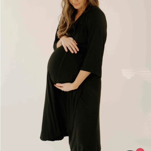 Lila Labor & Postpartum Gown in Black