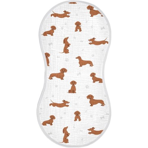 vvfelixl Muslin Burp Cloths Dachshund Short Haired Pattern Baby Washcloths for Baby Girl Boys 2 Pack