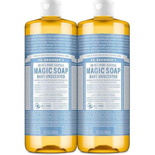 Dr. Bronner's Magic Pure-Castile Soap - (Baby Unscented, 32 ounce, 2-Pack)